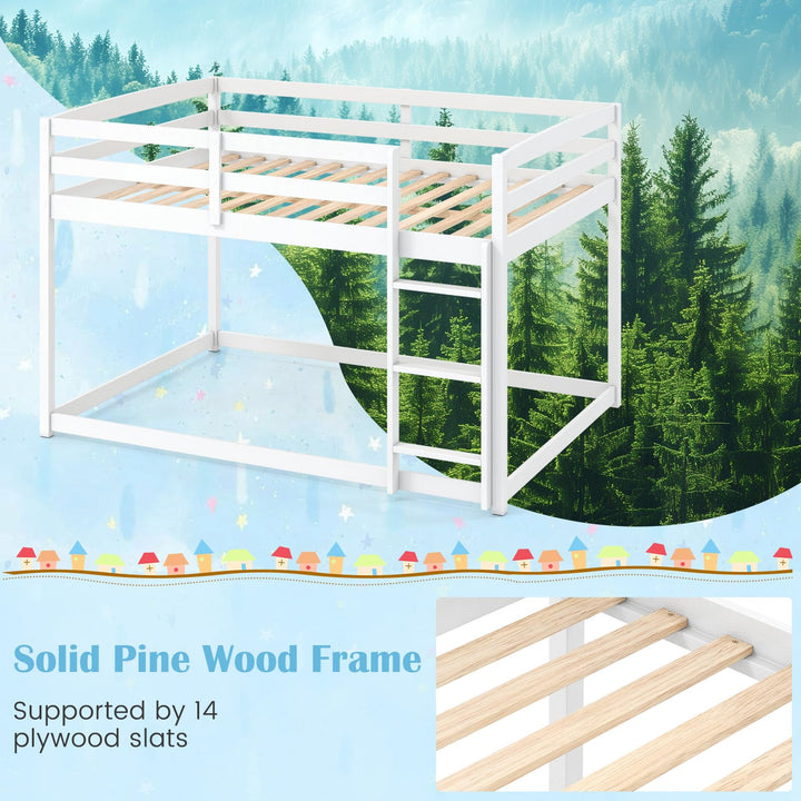 Giantex Full Over Full Bunk Bed with Full-Length Guardrails