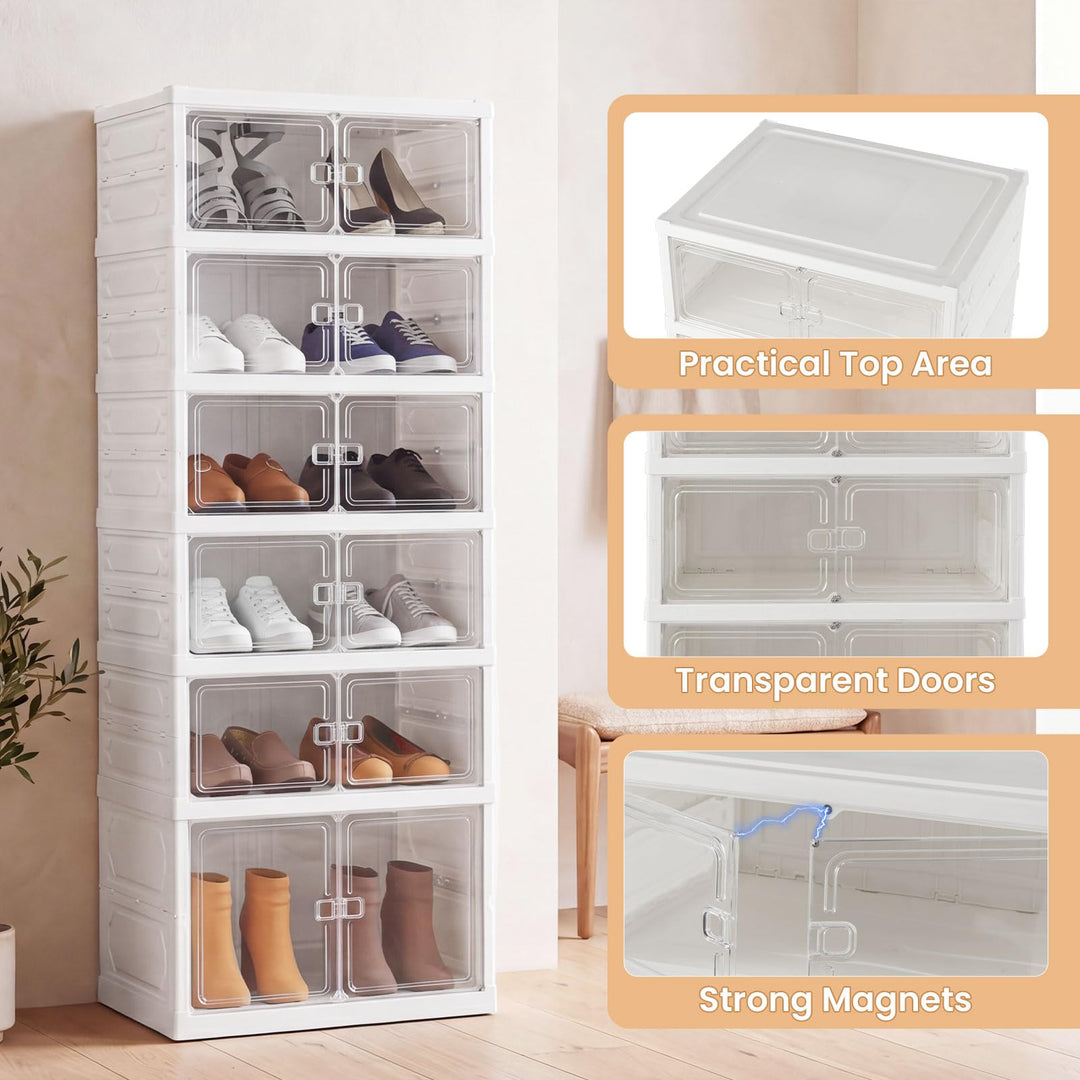Giantex 6-Tier Foldable Shoe Rack Organizer