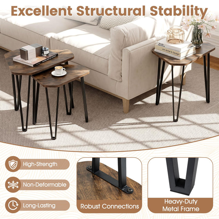 Giantex Nesting Coffee Tables Set of 3 for Living Room &amp; Apartment