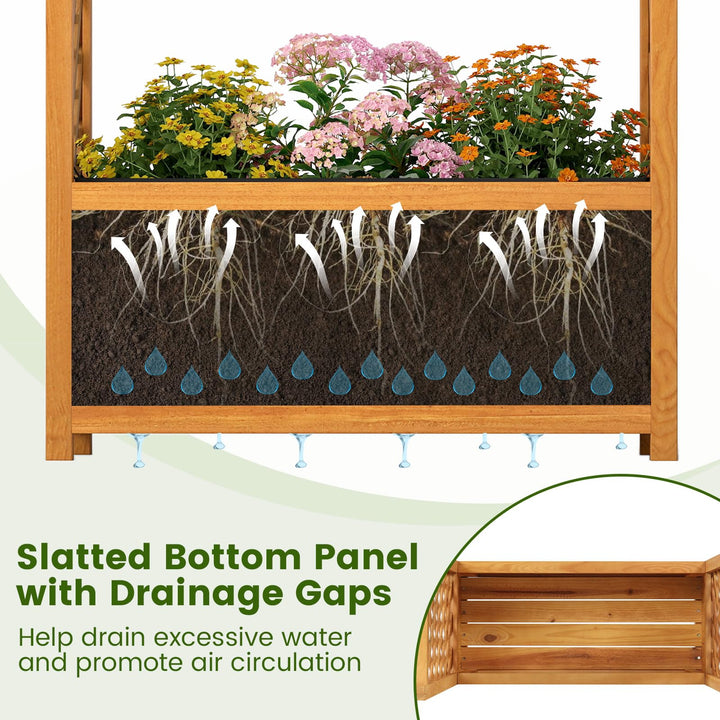 Giantex Raised Garden Bed with Arch Lattice Trellis, for Climbing Vine Flower Vegetable
