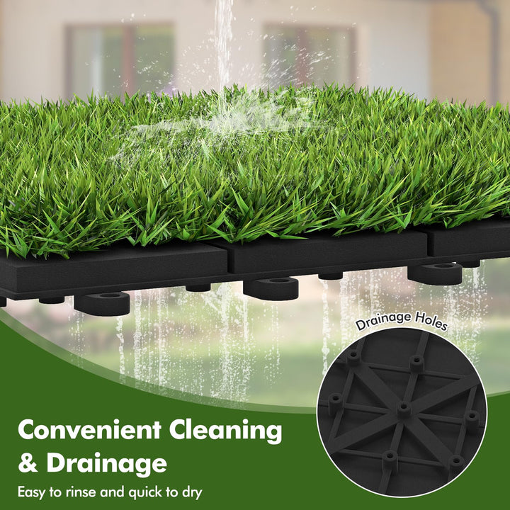 Giantex 30 Pack Interlocking Artificial Grass Tiles(12" x 12")
