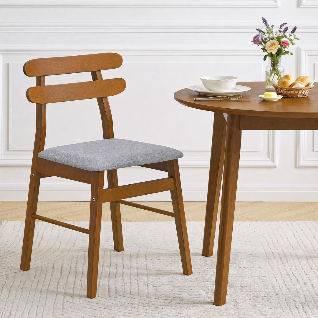 GIANTEX Upholstered Wooden Dining Chairs Set of 2/4 with Padded Seat