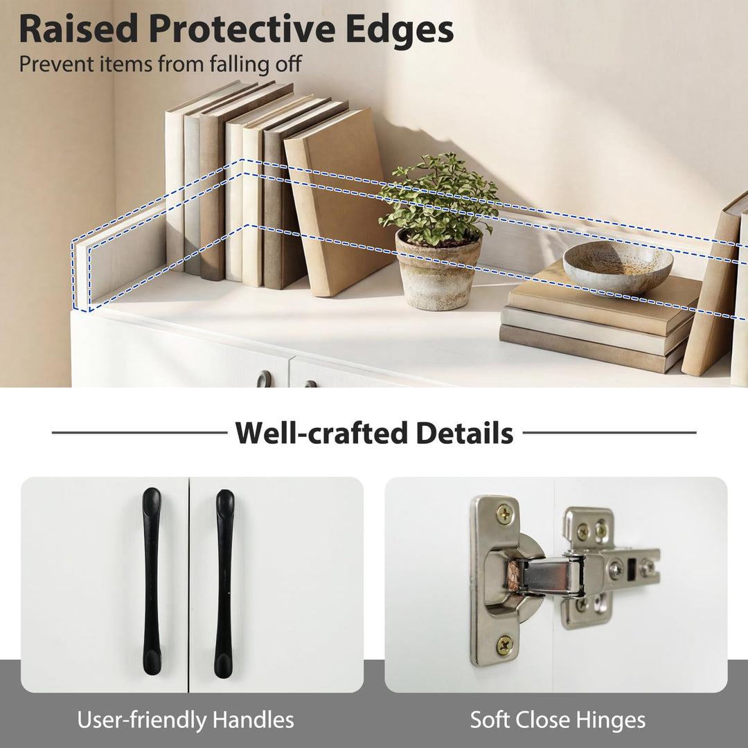 Giantex Wooden Shoe Storage Organizer w/2 Doors for Entryway