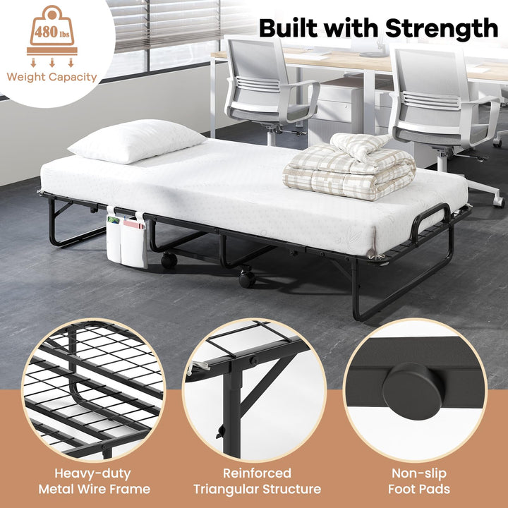 Giantex Twin Folding Bed with 5 Inch Mattress