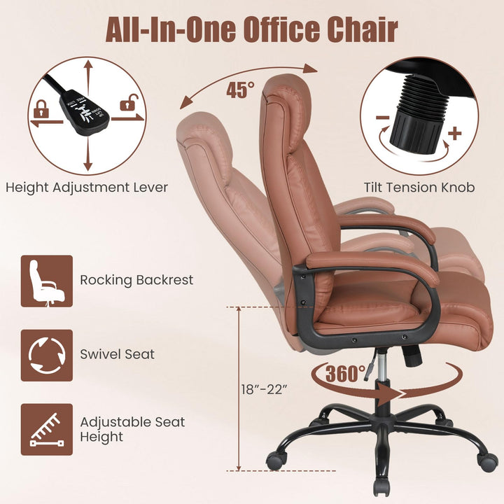 Giantex Executive Office Chair | High Back Ergonomic Home Desk Chair w/Headrest