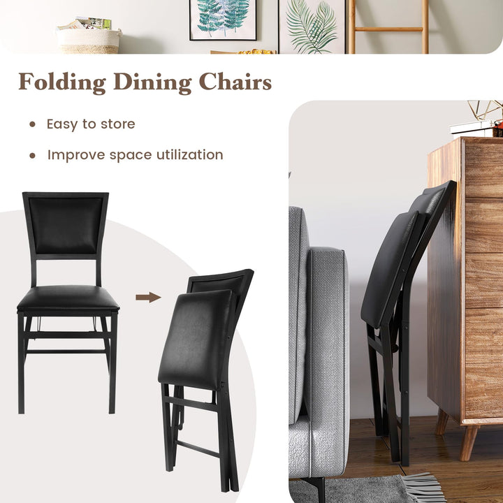 Metal Folding Chair Dining Chairs Home Restaurant Furniture - Giantex