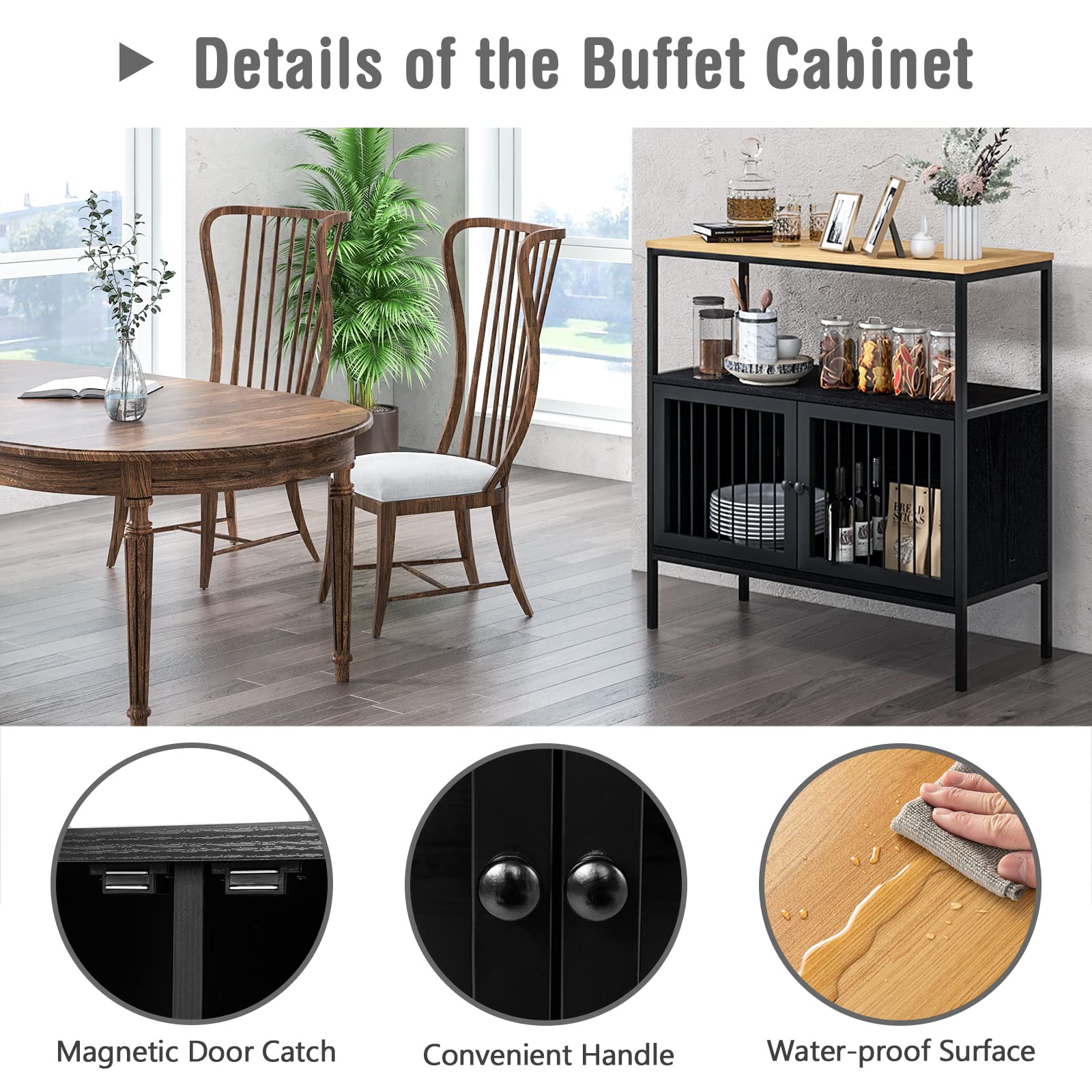 Giantex Buffet Cabinet, Sideboard with Storage - Kitchen Cupboard