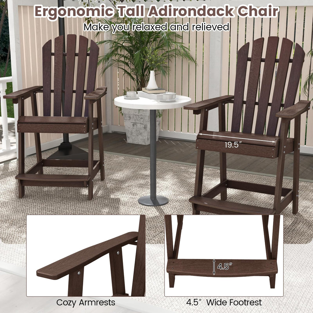 Giantex HDPE Tall Adirondack Chair, 24.5”H Counter Height Bar Stool