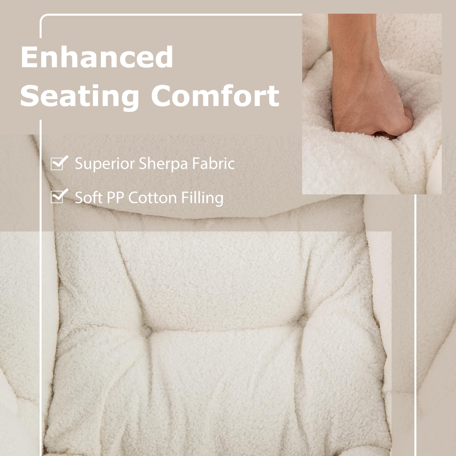 Giantex Set of 1/2 Lazy Chair with Folding Ottoman, Modern Sherpa Accent Chair w/Armrests & Pocket