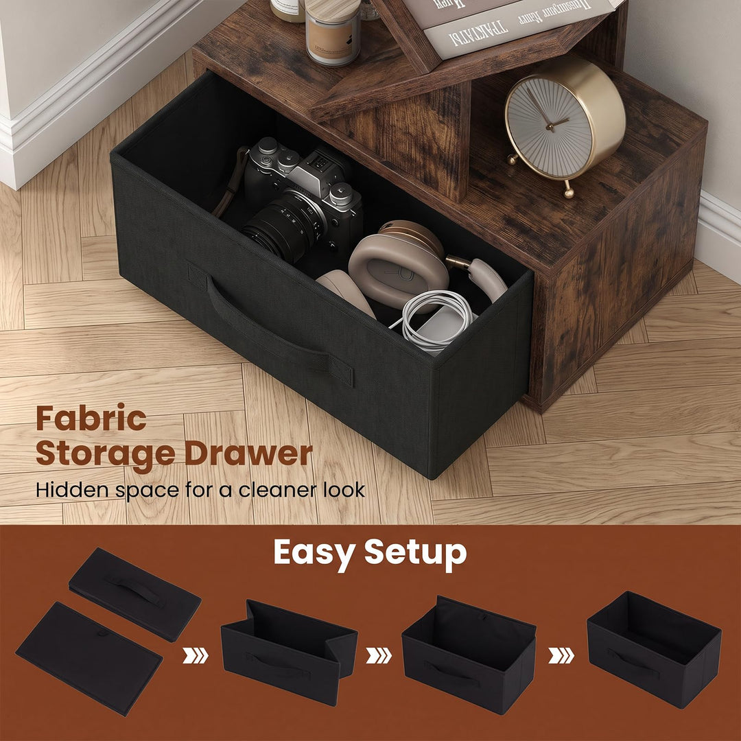 GIANTEX 9-Tier Tree Bookshelf | Tall Small Bookcase with Drawer