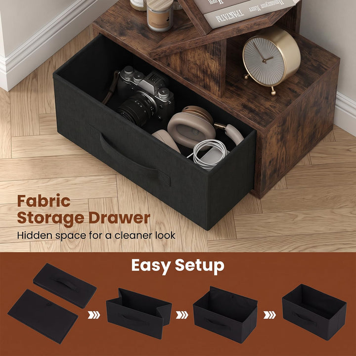GIANTEX 9-Tier Tree Bookshelf | Tall Small Bookcase with Drawer