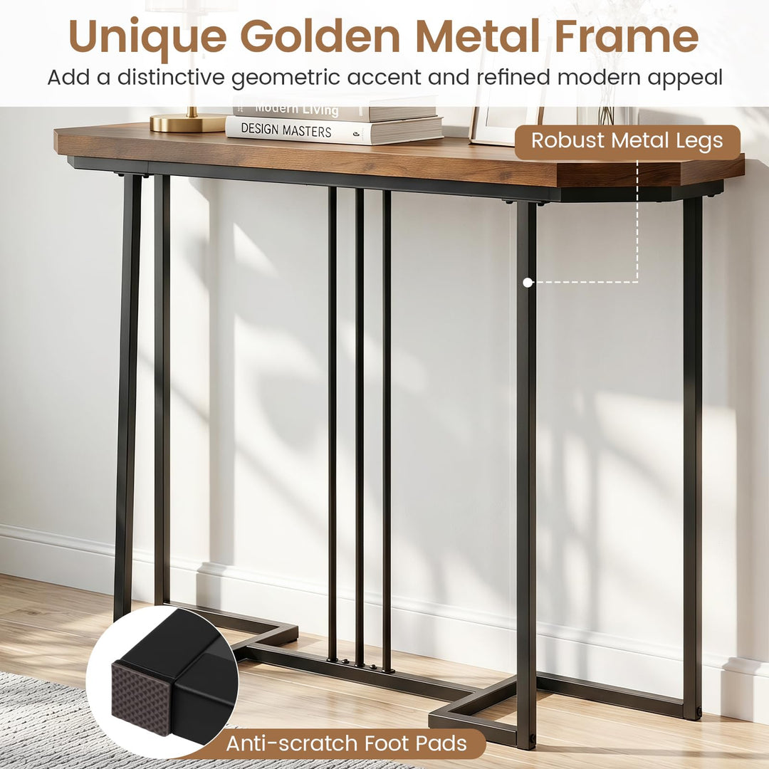 GIANTEX 44" Vintage Black Console Table for Living Room &amp; Hallway