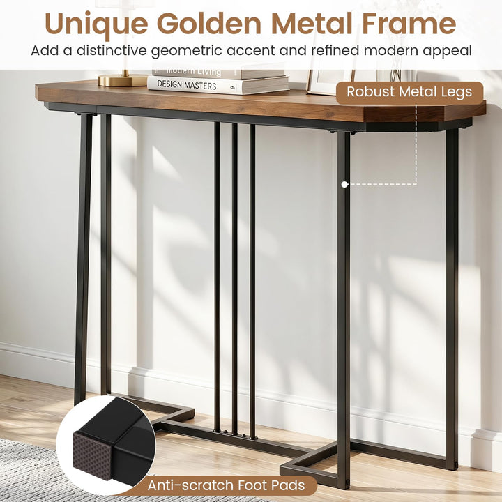 GIANTEX 44" Vintage Black Console Table for Living Room &amp; Hallway