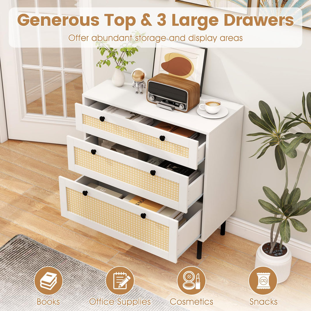 Giantex 3 Drawer Dresser for Bedroom - Closet Chest Organizer with Anti-toppling Device