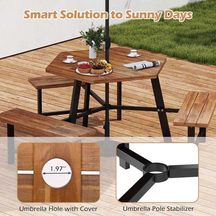 Giantex Picnic Table Bench Set for 6