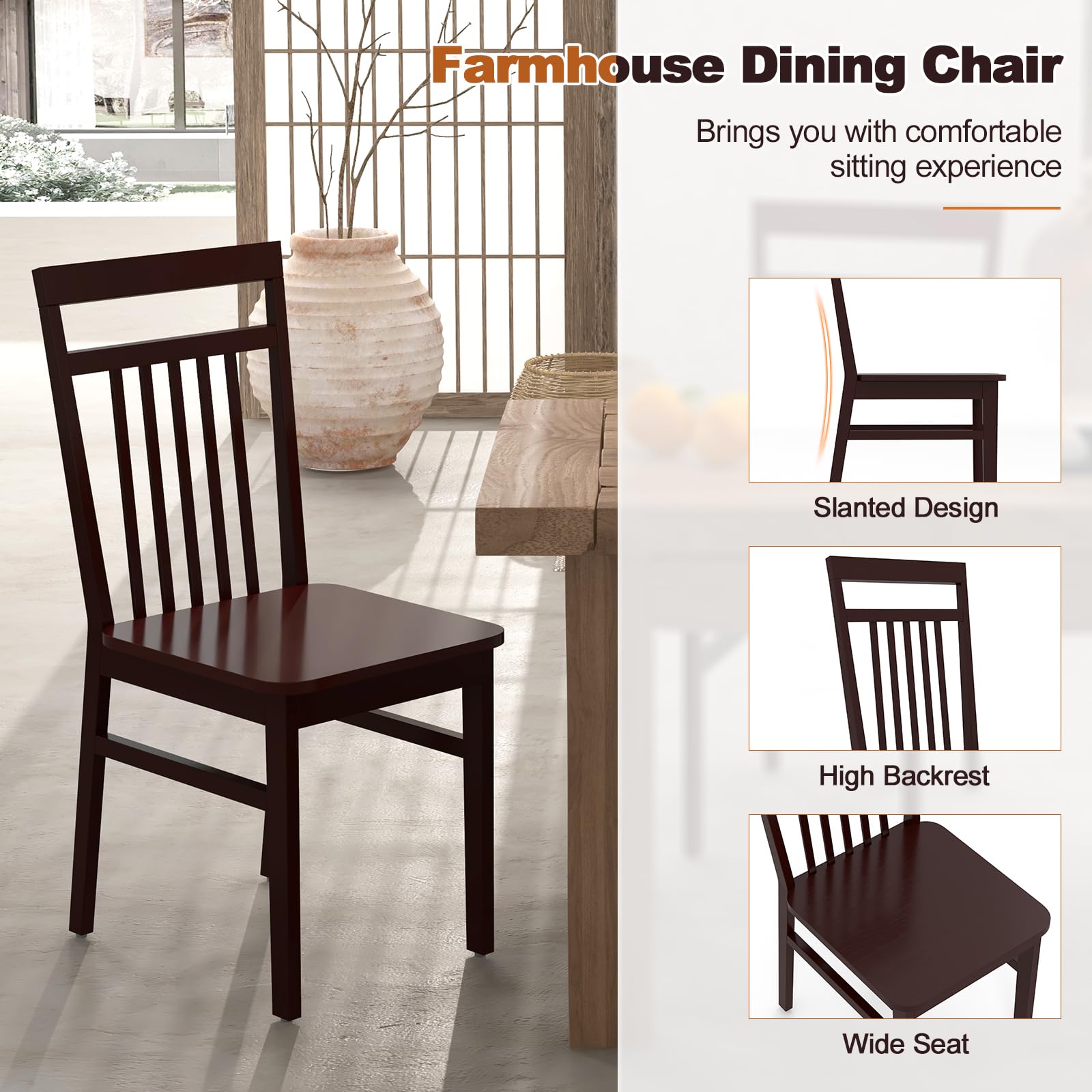 Giantex Wood Dining Chairs Set