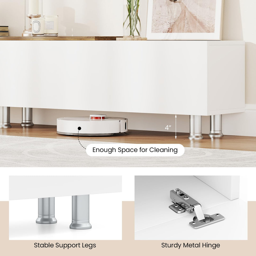 Giantex 80 Inch TV Stand and 2 Floating Shelves Set