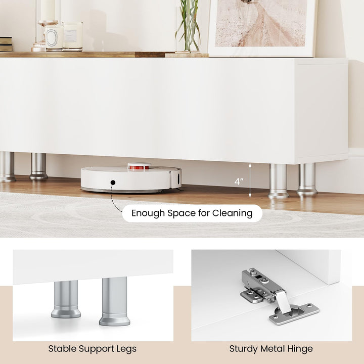 Giantex 80 Inch TV Stand and 2 Floating Shelves Set