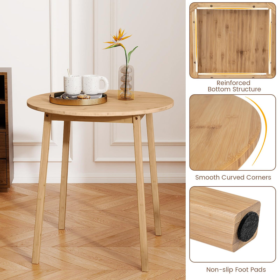 Giantex 27.5-Inches Bamboo Dining Table for 2-4 for Dining Room