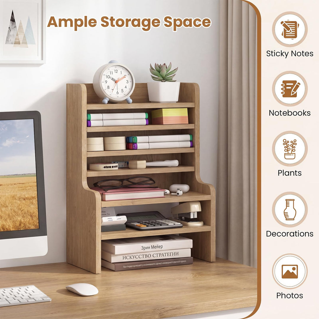 Giantex Desktop Bookshelf | 16.5" Desk Hutch Dorm with Open Cubes