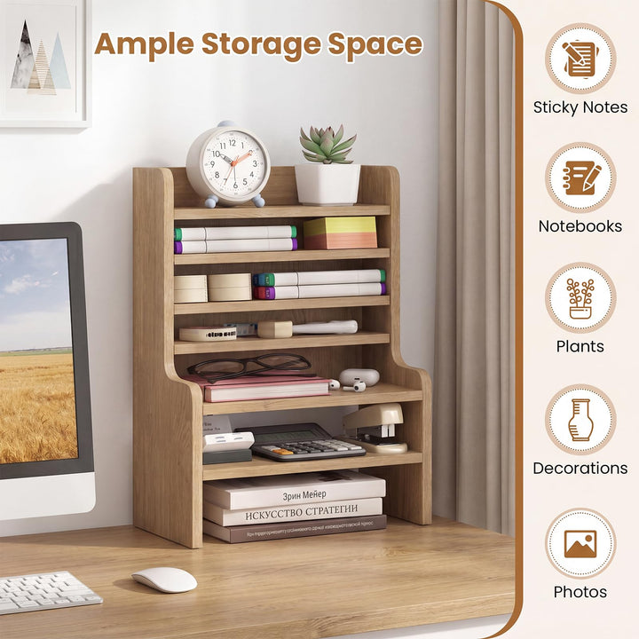 Giantex Desktop Bookshelf | 16.5" Desk Hutch Dorm with Open Cubes