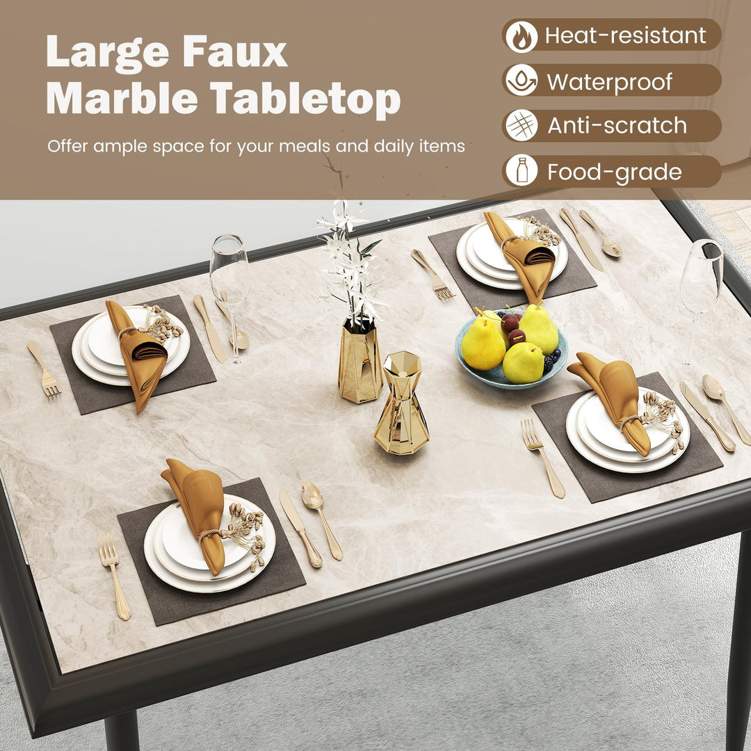 Giantex 44" Dining Table with Food Grade Sintered Stone Tabletop