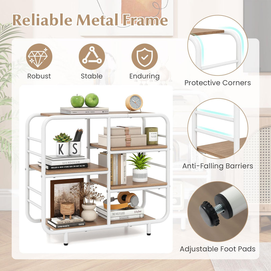 Giantex 5-Tier Industrial Bookcas Book Shelf Storage Organizer with Metal Frame