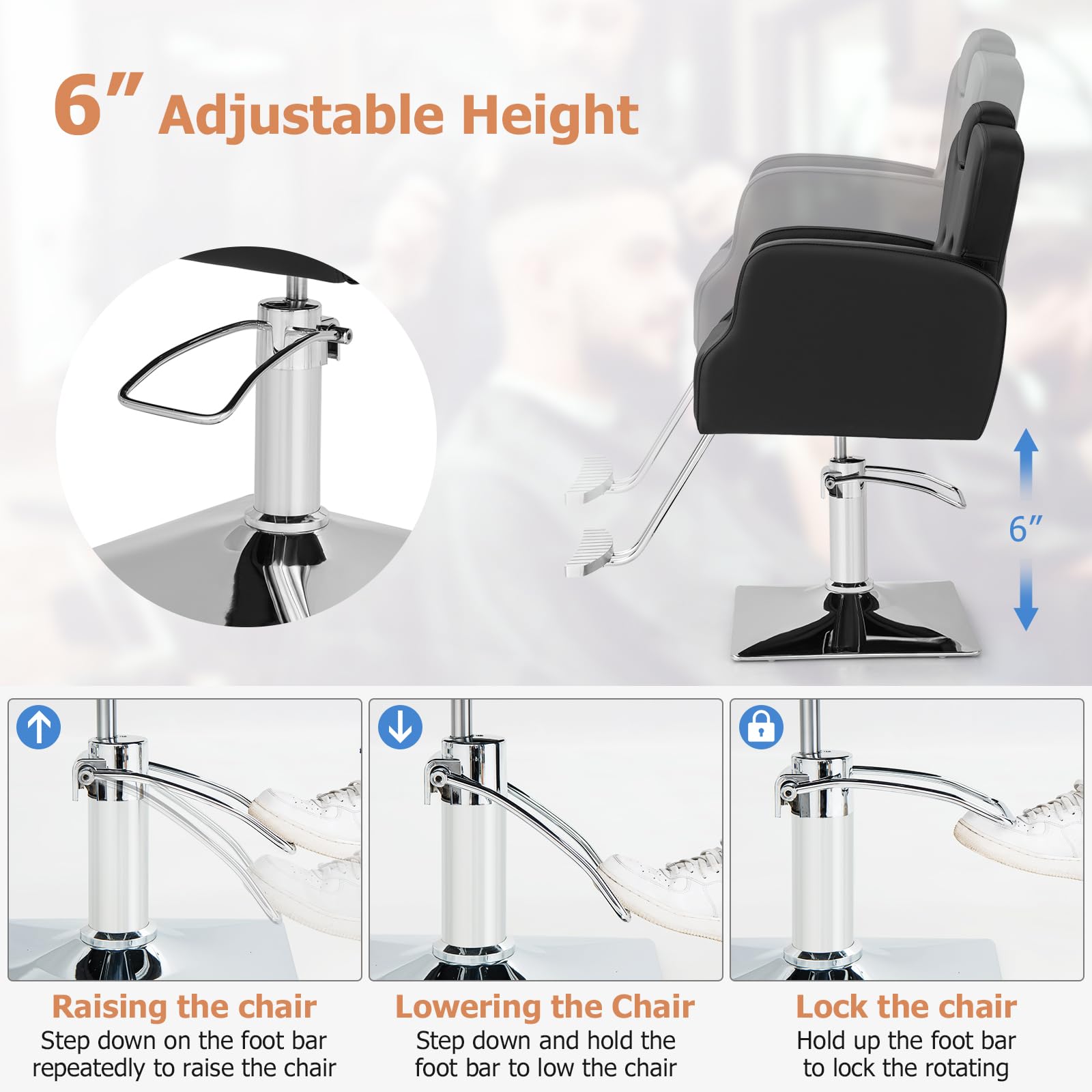 Giantex Barber Chair, Salon Chair with Adjustable Seat Height