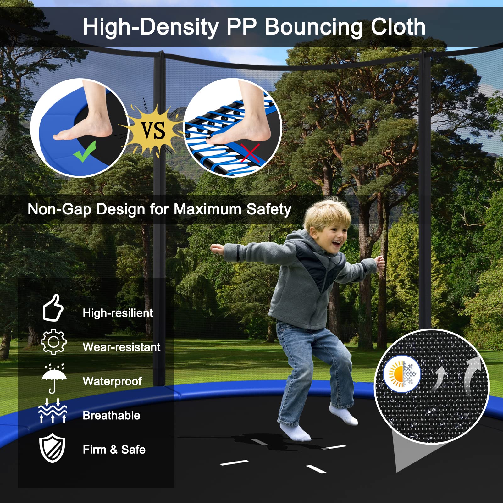 ASTM Approved 8 10 12 14 15 16Ft Trampoline for Adults Kids