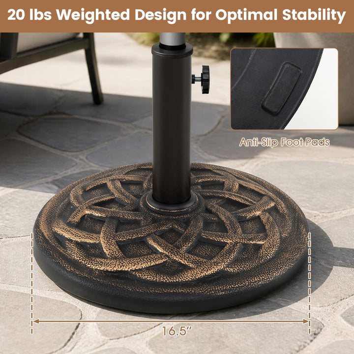GIANTEX Patio Umbrella Base with Metal Holder Fits 1.5"-1.9" Pole