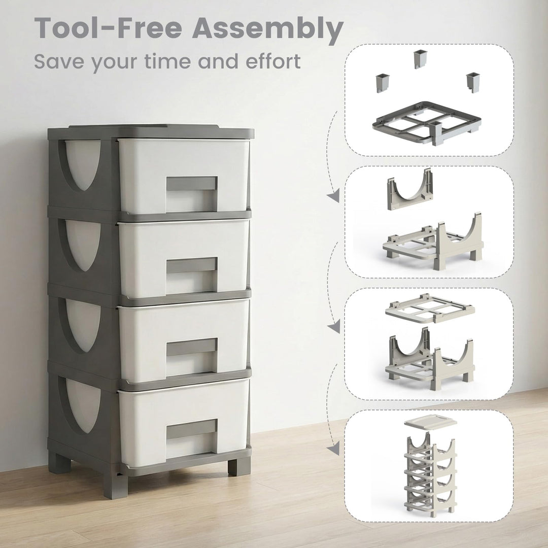 Giantex 2 Pack 4-Drawer Storage Organizer for Bathroom Living Room