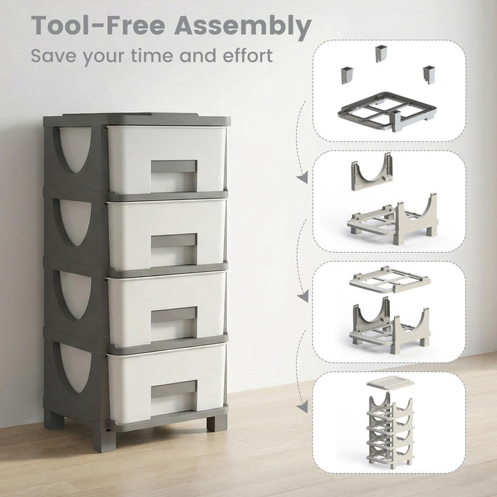 Giantex 2 Pack 4-Drawer Storage Organizer for Bathroom Living Room