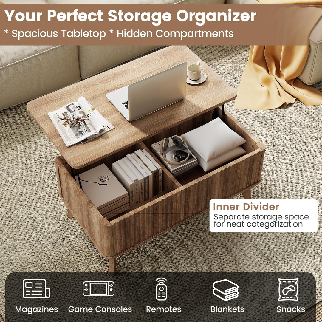 Giantex 35.5" Lift Top Coffee Table with Storage