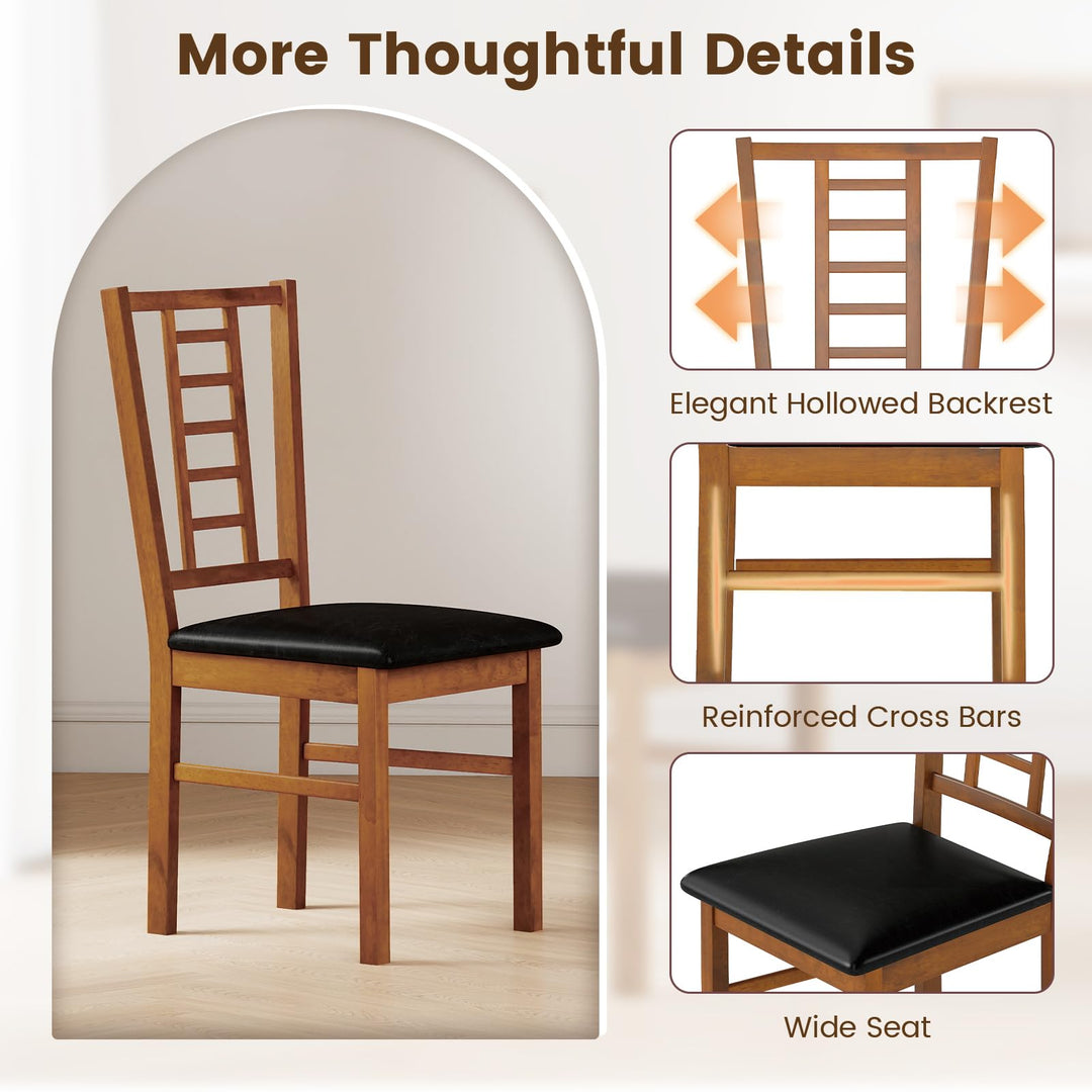 Giantex Wooden Dining Chairs Set of 2/4 Armless Kitchen Chairs