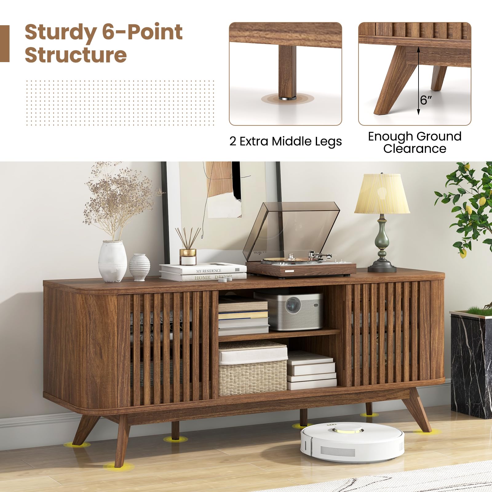 Giantex TV Stand for TVs Mid Century Modern Entertainment Center