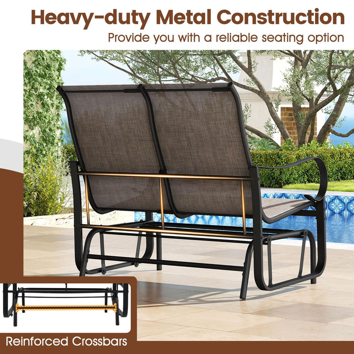 Giantex 2 Person Outdoor Glider Bench with High Backrest