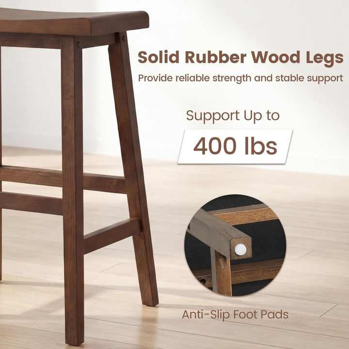 Giantex 24 Inch Counter Height Saddle Bar Stools with Footrest (2/4)