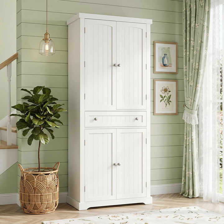 Giantex 72" Tall Kitchen Pantry Cabinet w/Drawer &amp; Adjustable Shelves