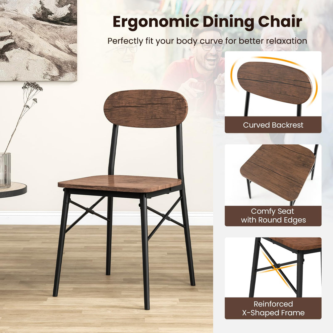 Giantex Dining Table Set for 4, Mid-Century Kitchen Furniture Set w/Kitchen Table, 4 Dining Chairs