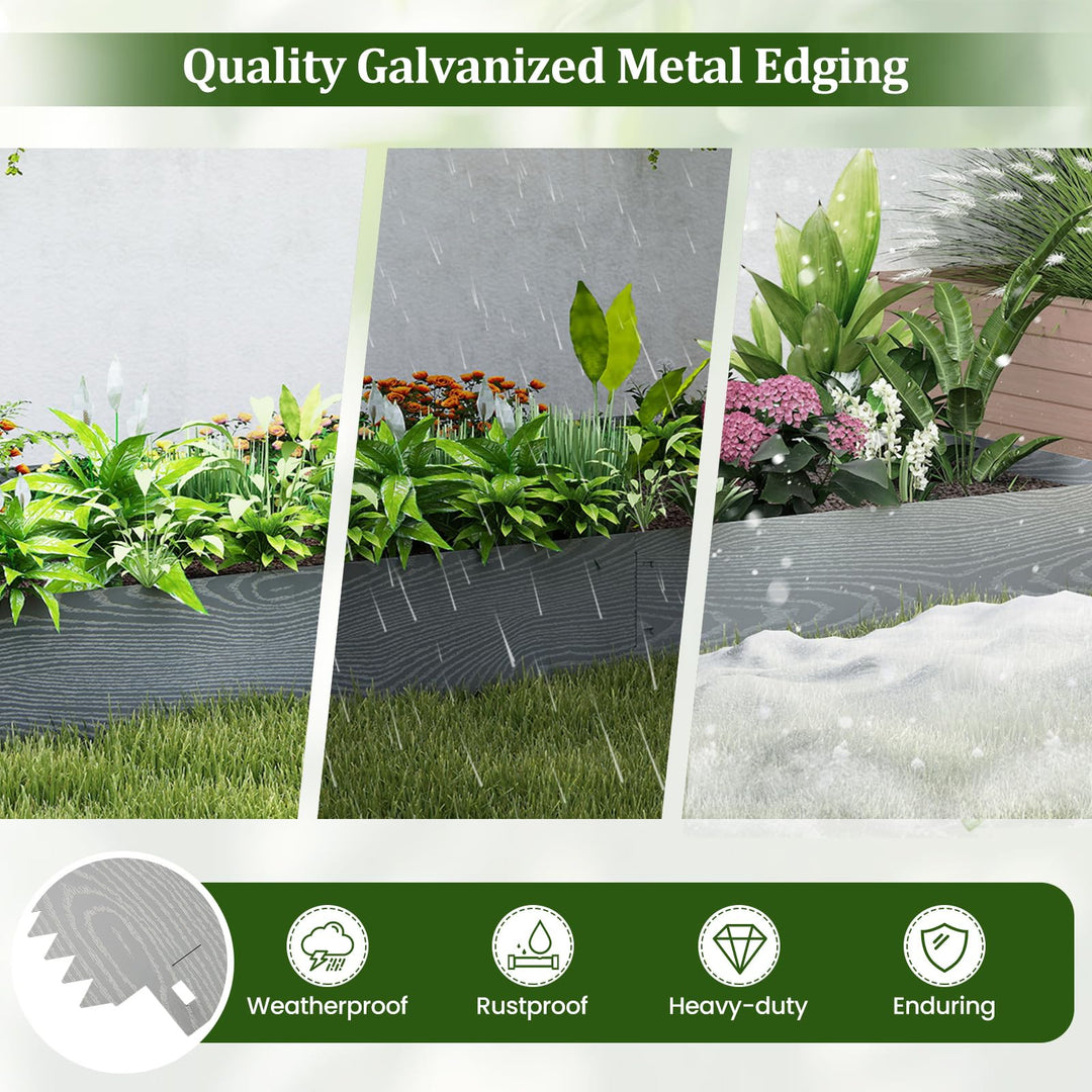 Giantex 6 Pack Galvanized Steel Landscape Edging