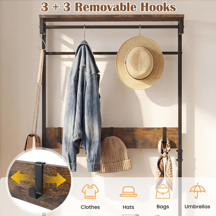 Giantex 4 in 1 Hall Tree with Bench and Shoe Storage