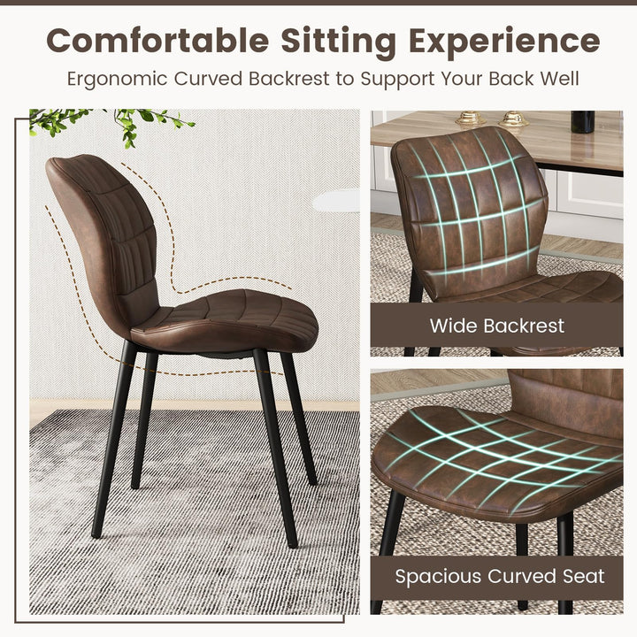 Giantex Upholstered Dining Chairs, Mid Century Retro Kitchen Chairs w/Padded Back & Seat