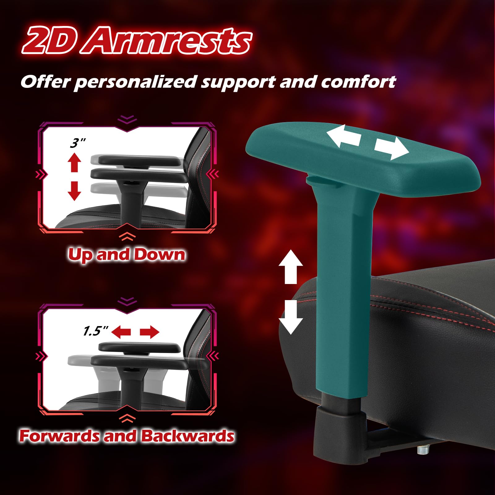 Giantex Gaming Chair Video Game Chair with Magnetic Headrest & Lumbar Support