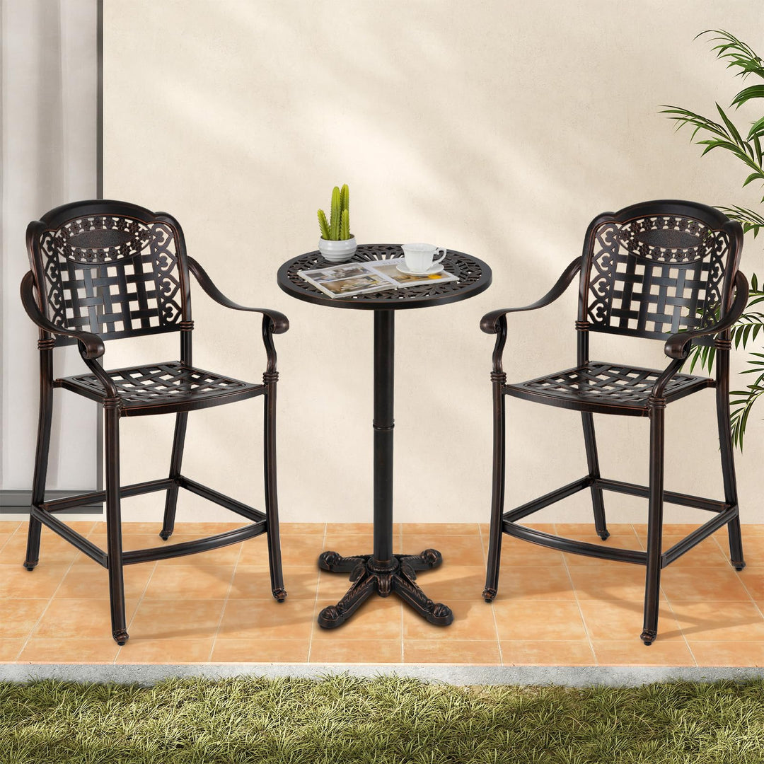Giantex Outdoor Bar Stools Set of 2/4 Cast Aluminum