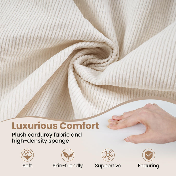 Giantex Folding 4-in-1 Convertible Futon Couch with Comfy Corduroy Cover &amp; L-Shaped Removable Armrests