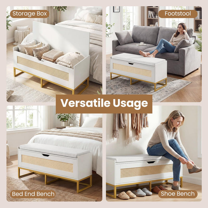 Giantex Flip-Top Entryway Bench with Removable Padded Seat &amp; Hidden Storage