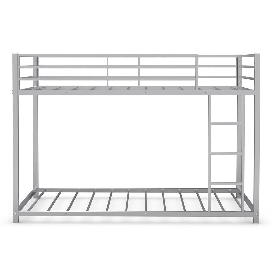 Giantex Metal Bunk Bed Twin Over Twin, Low Profile Bunk Bed Frame with Ladder & Full Length Guardrail