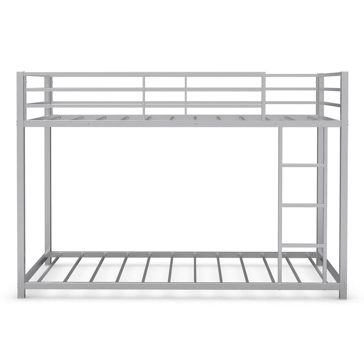 Giantex Metal Bunk Bed Twin Over Twin, Low Profile Bunk Bed Frame with Ladder & Full Length Guardrail