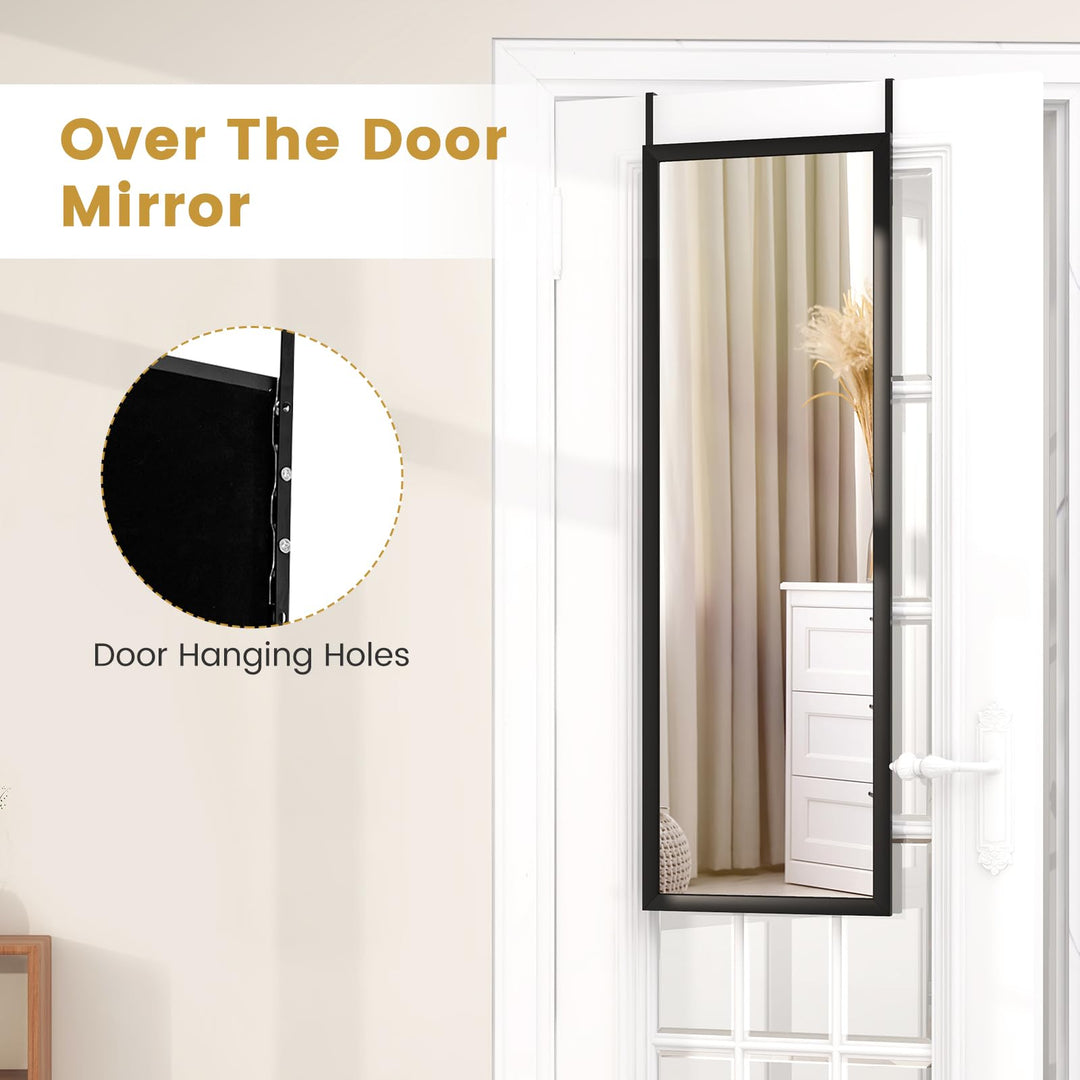 CHARMAID Over The Door Full Length Mirror, Arched Full Body Mirror