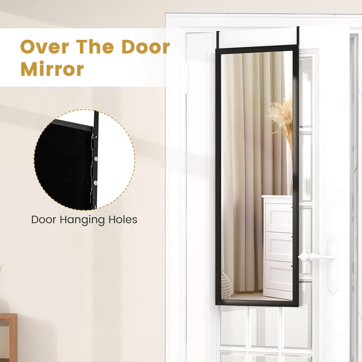 CHARMAID Over The Door Full Length Mirror, Arched Full Body Mirror